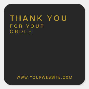 Gold Modern Custom Business Thank You Square Sticker