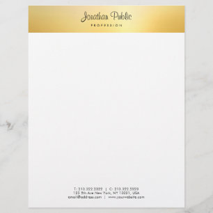 Gold Modern Elegant Calligraphed Name Template Custom Letterhead