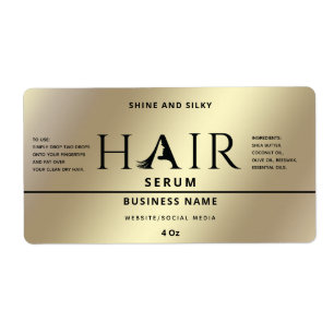 Gold Modern elegant  hair serum label