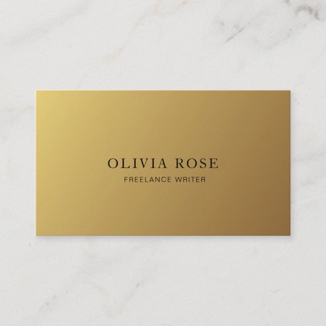 Gold Modern Elegant Professional Minimalist Business Card (Front)