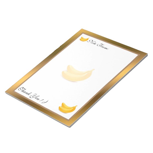 Gold Modern Fruit Add Your Text Notepad (Angled)
