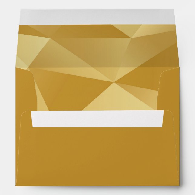 Gold Modern Geometric Envelope, Wedding Invitation Envelope (Back (Bottom))