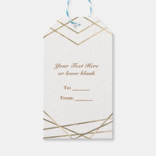 Gold Modern Geometric Lines Glam Party Favour Gift Tags
