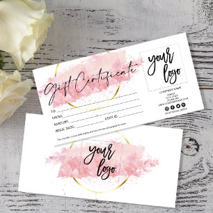 gold  modern gift card certificate add logo