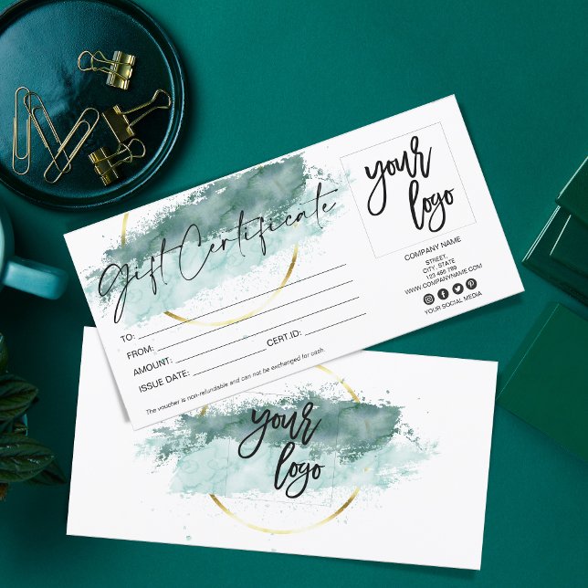 gold  modern gift card certificate add logo (Creator Uploaded)