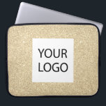 Gold Modern Glitter - Custom Logo Promotional Laptop Sleeve<br><div class="desc">Gold Modern and Professional Faux Glitter and Sparkle Elegant Custom Logo Promotional Corporate Laptop Bag or Sleeve Promotional Case for a Beauty Industry Gift. This case can be customised to include your company or business logo.</div>