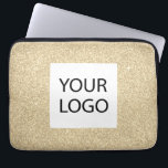 Gold Modern Glitter - Custom Logo Promotional Laptop Sleeve<br><div class="desc">Gold Modern and Professional Faux Glitter and Sparkle Elegant Custom Logo Promotional Corporate Laptop Bag or Sleeve Promotional Case for a Beauty Industry Gift. This case can be customised to include your company or business logo.</div>