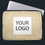 Gold Modern Glitter - Custom Logo Promotional Laptop Sleeve<br><div class="desc">Gold Modern and Professional Faux Glitter and Sparkle Elegant Custom Logo Promotional Corporate Laptop Bag or Sleeve Promotional Case for a Beauty Industry Gift. This case can be customised to include your company or business logo.</div>