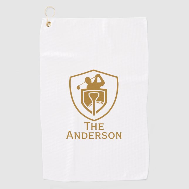 Gold Modern Golf Towel (Front)