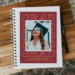 Gold Modern Grad Typography Graduation Photo Card