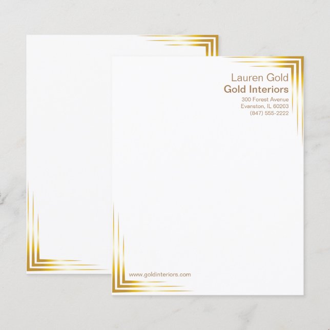 gold modern letterhead (Front/Back)