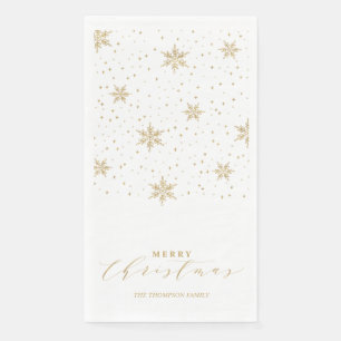 Gold Modern Merry Christmas Party Napkins
