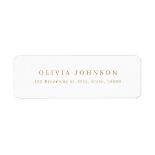 Gold modern minimalist return address label