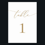 Gold Modern Minimalist Table Number<br><div class="desc">Beautiful,  elegant,  modern and minimalist,  table number card. Fully customisable. **PLEASE NOTE: To order,  simply adjust your table number and add each number to your cart separately. Then check out once you are finished.</div>