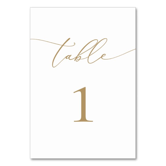 Gold Modern Minimalist Table Number (Front)