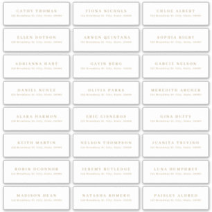 Gold modern minimalist wedding guest address label