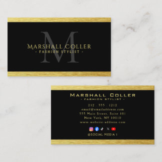 Gold Modern Monogram Luxury Business Card