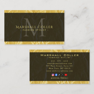 Gold Modern Monogram Luxury Business Card