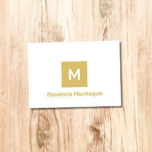 Gold Modern Monogram Personalized Name Simple Note Card