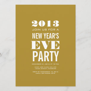 Gold Modern New Year's Eve Party Invitation
