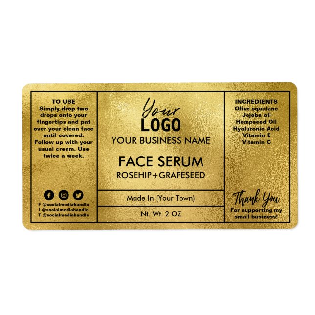 Gold Modern Professional Face Serum (Front)