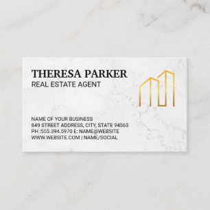 Gold Modern Real Estate Logo Business Card