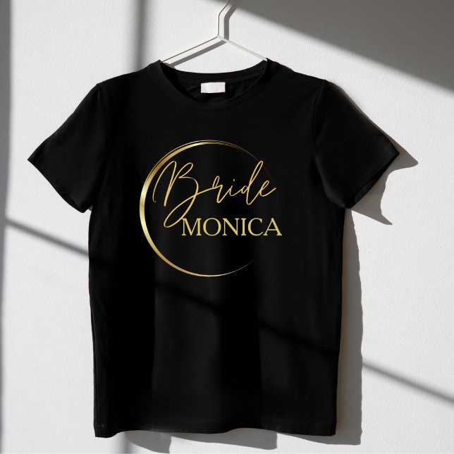 Gold modern scrip minimalist personalised brides T-Shirt (Creator Uploaded)