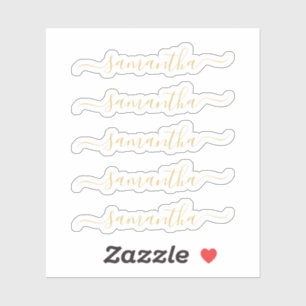Gold Modern Script Personalised Name Sticker