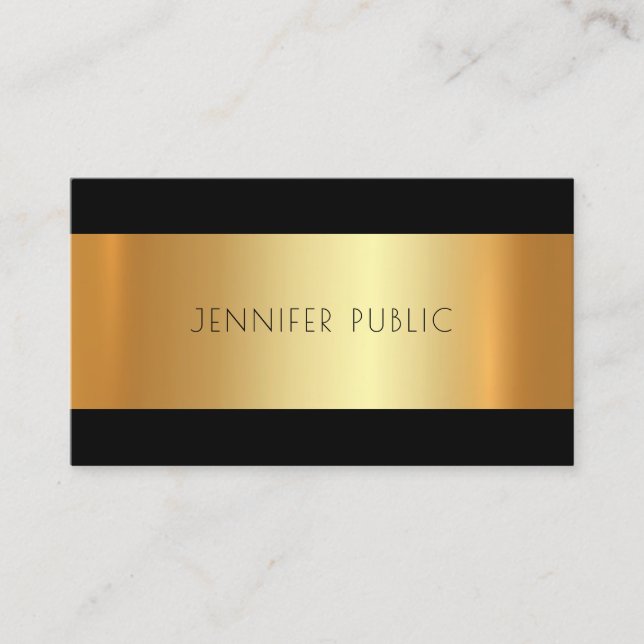 Gold Modern Trending Fashionable Glamourous Business Card (Front)