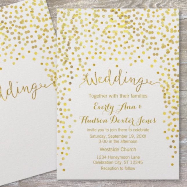 Gold Modern Typography Wedding Invitation (Creator Uploaded)