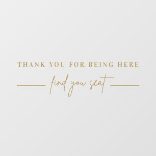 Gold Modern Wedding Seating Chart Mirror Decal 