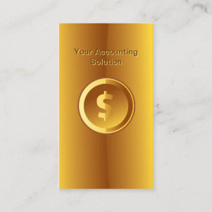 Gold Money Sign Accounting Solution Business Card