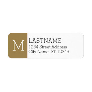 Gold Monogram and Custom Name - Return Address