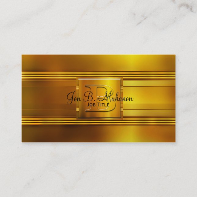 Gold Monogram B Business Card (Front)