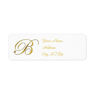 Gold Monogram B Return Address Labels