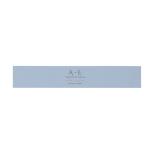 Gold Monogram Belly Band Wedding Wrap Invitation Belly Band