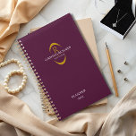 Gold Monogram Burgundy Modern Elegant Business Planner<br><div class="desc">Elegant Gold Monogram Burgundy Business Planner.
This design brings a professional and elegant style to your brand. Business name and monogram is highlighted in a beautiful gold frame. 
Add a personal touch by updating your Monogram and Business details easily.</div>