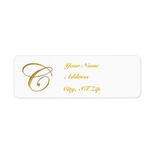 Gold Monogram C Address Labels