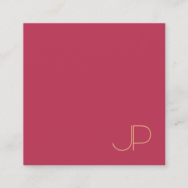 Gold Monogram Creative Design Template Modern Square Business Card (Front)