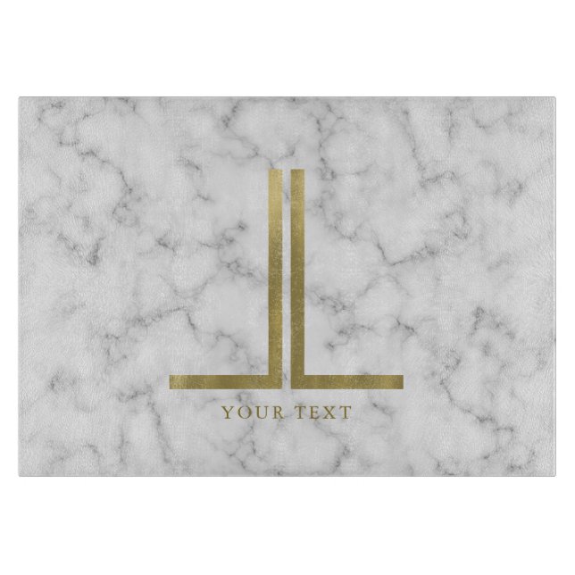 Gold Monogram Cutting Board (Front)