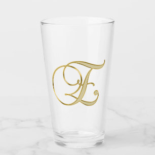 Gold Monogram E Glass