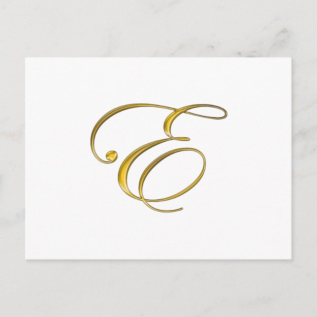Gold Monogram E Postcard (Front)