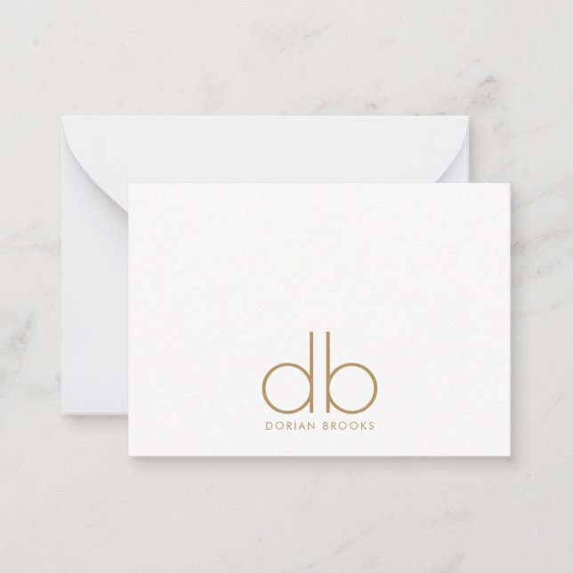 Gold Monogram Elegant Minimal Classic Modern Card (Front)