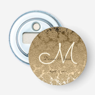 Gold Monogram Elegant Modern Wedding Bottle Opener