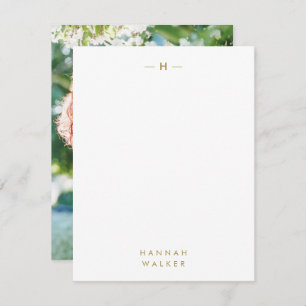 Gold Monogram Elegant Sophisticated Modern Photo Card