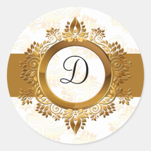 gold monogram envelope seal