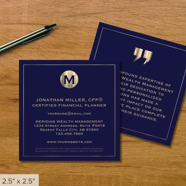 Gold Monogram Financial Business Card (Creator Uploaded)