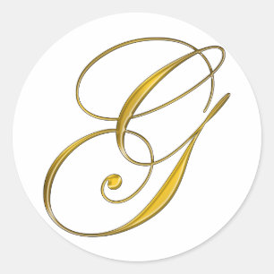 Gold Monogram G Envelope Seal Sticker