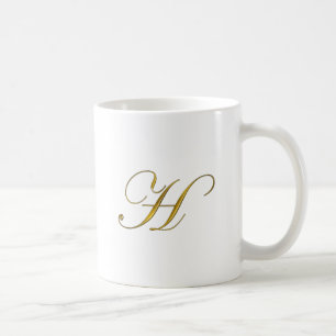 Gold Monogram H Coffee Mug