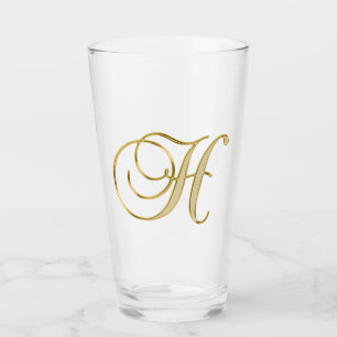 Gold Monogram H Glass